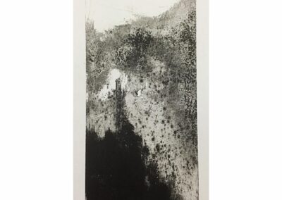 "Castle", 2020, Colored Drypoint and Glue, print on Fabrianno paper, 15 x 28cm