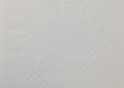 "Lines", 2019, Embossed on Zinc, Print on Magnani paper, 15 x 21cm