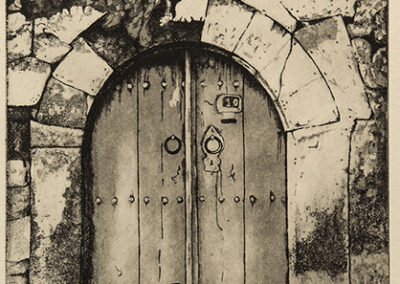 "Door", 2018, Acquatinta and Acquaforte on Coper, Print on Acquarella paper, 15 x 20cm