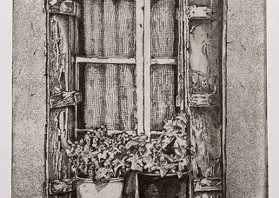 "Window", 2018, Acquatinta and Acquaforte on Coper, Print on Acquarella paper, 15 x 20cm