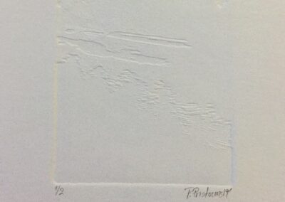 "Side of River Po", 2019, Embossed on Zinc, Print on Magnani paper, 8.5 x 11.5cm