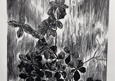 "Leaves", Woodcut, 40 x 40cm, 2021