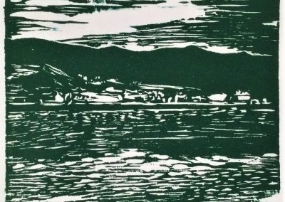 "Untitled_Deep Green", Engraving on Linoleum, 15 x 15cm, 2021